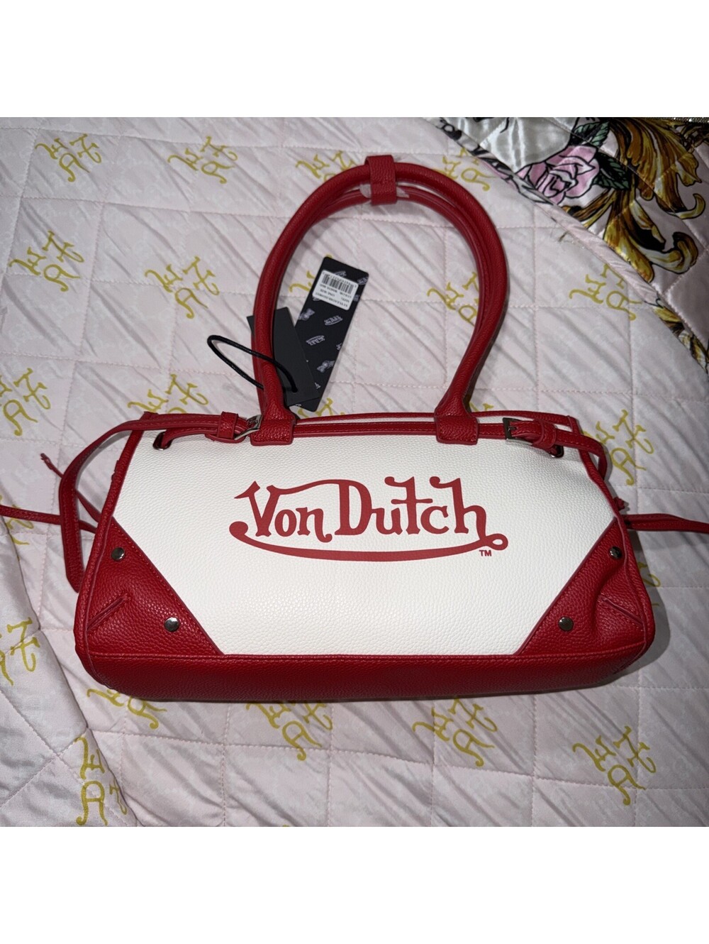 Von Dutch White/Red Lane Shoulder Bag NWT